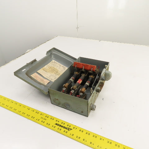 Square D H-361 30A Fusible Safety Disconnect Switch 600VAC 15HP 3-Pole