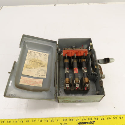 Square D H-361 30A Fusible Safety Disconnect Switch 600VAC 15HP 3-Pole