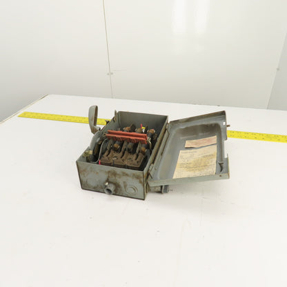 Square D H-361 30A Fusible Safety Disconnect Switch 600VAC 15HP 3-Pole