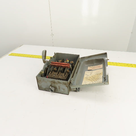 Square D H-361 30A Fusible Safety Disconnect Switch 600VAC 15HP 3-Pole