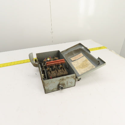 Square D H-361 30A Fusible Safety Disconnect Switch 600VAC 15HP 3-Pole