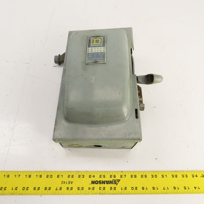 Square D H-361 30A Fusible Safety Disconnect Switch 600VAC 15HP 3-Pole