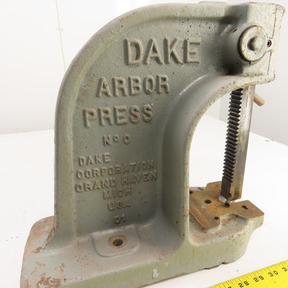 Dake Model No. 0 1-1/2 Ton Single Leverage Arbor Press 4.5" Throat