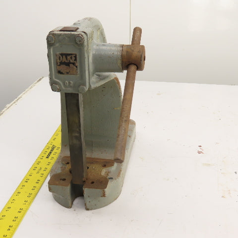 Dake Model No. 0 1-1/2 Ton Single Leverage Arbor Press 4.5" Throat