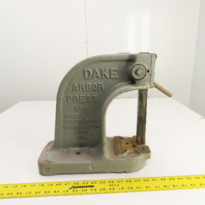 Dake Model No. 0 1-1/2 Ton Single Leverage Arbor Press 4.5" Throat