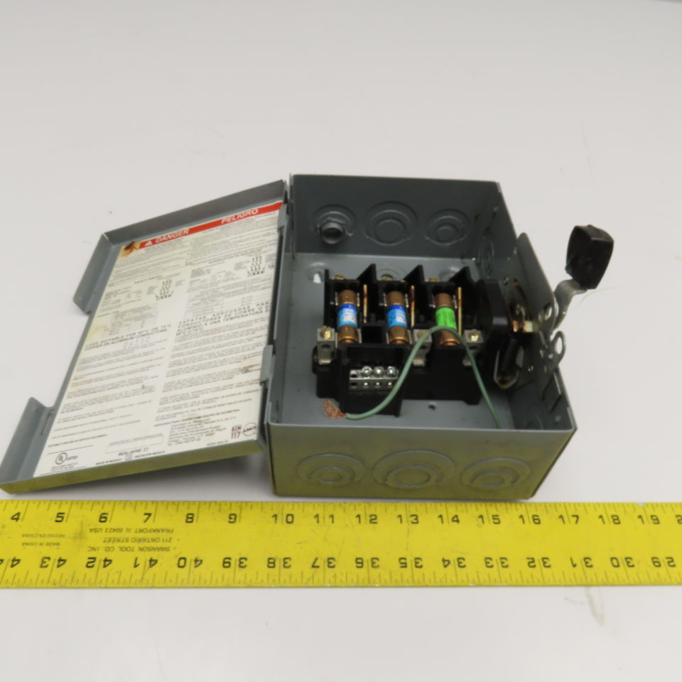 Square D D321N 30A 240V Fusible Safety Disconnect Switch
