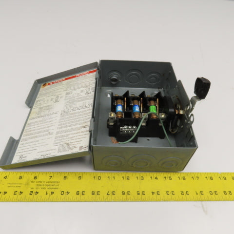 Square D D321N 30A 240V Fusible Safety Disconnect Switch