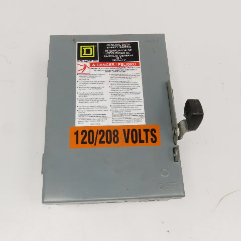 Square D D321N 30A 240V Fusible Safety Disconnect Switch