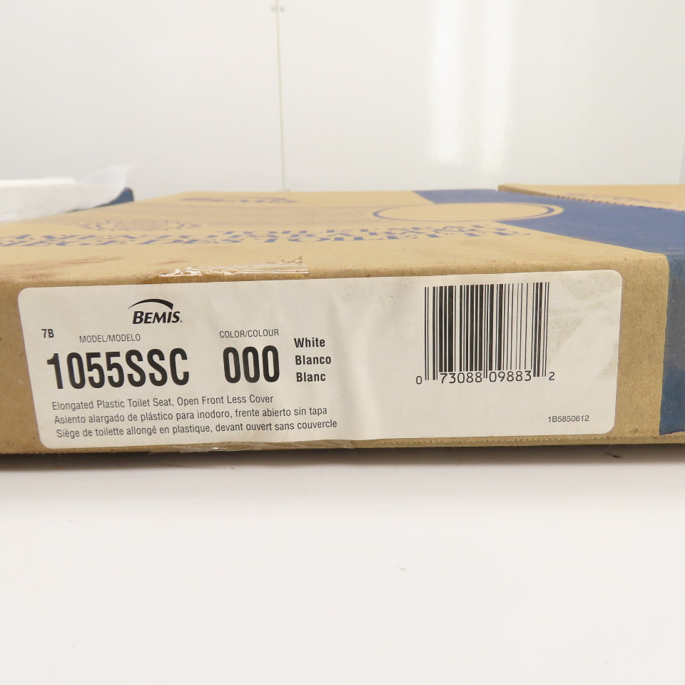 Bemis 1055SSC Open Front Elongated White Plastic Toilet Seat Lot Of 3