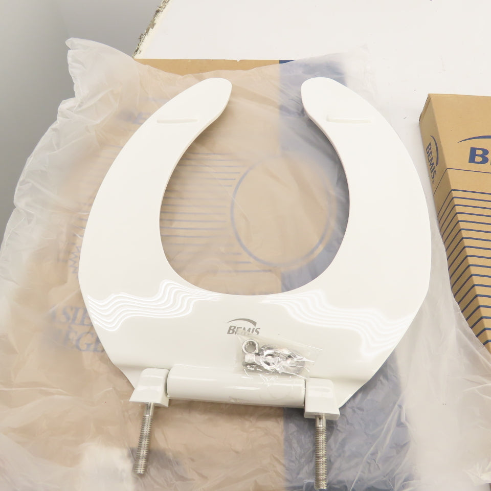 Bemis 1055SSC Open Front Elongated White Plastic Toilet Seat Lot Of 3