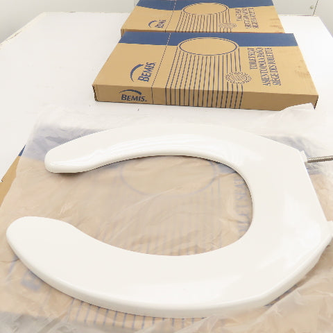 Bemis 1055SSC Open Front Elongated White Plastic Toilet Seat Lot Of 3