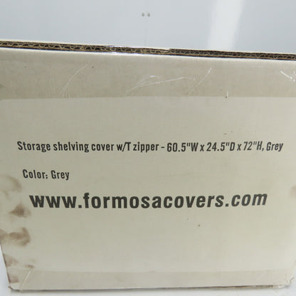 Formosa covers 60.5" W x 24.5" D x 72" H Storage Shelving Cover W/ T Zipper Grey
