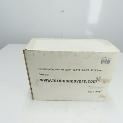 Formosa covers 60.5" W x 24.5" D x 72" H Storage Shelving Cover W/ T Zipper Grey
