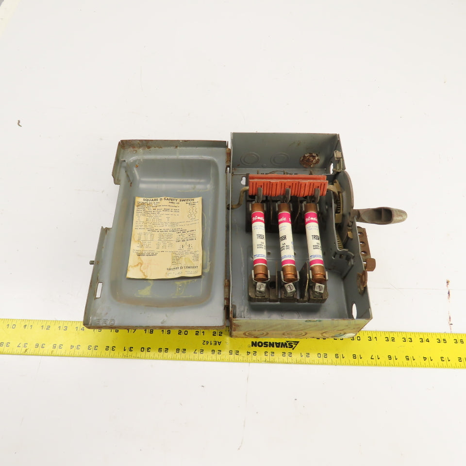 Square D H-361 30A 600V Heavy Duty Fusible Safety Disconnect Switch 15HP 3-Pole