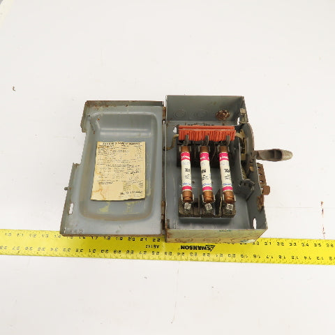 Square D H-361 30A 600V Heavy Duty Fusible Safety Disconnect Switch 15HP 3-Pole