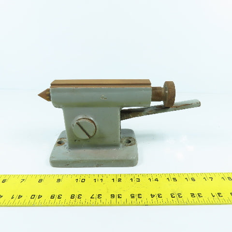 Unknown Make/Model Lathe Tailstock W/Dead Center 4" Centerline Quick Release