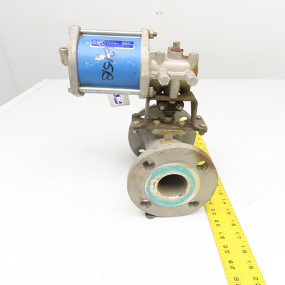 Jamesbury ST50E 2" Stainless Steel Ball Valve Kentrol Pneumatic Actuator