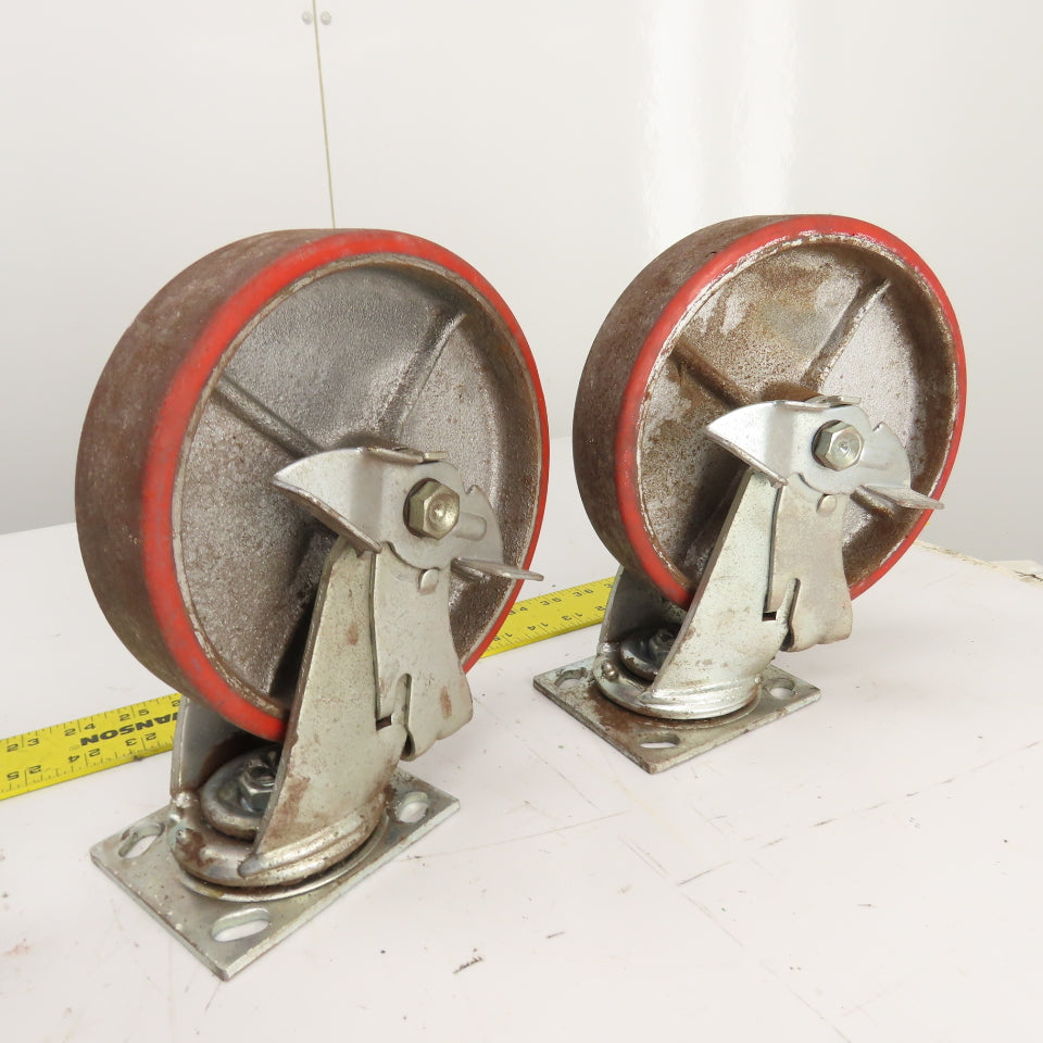 Glide Maxx 66028051 66028325 8" x 2" Polyurethane Casters 2 Swivel 2 Rigid Set/4