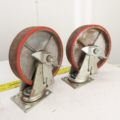 Glide Maxx 66028051 66028325 8" x 2" Polyurethane Casters 2 Swivel 2 Rigid Set/4