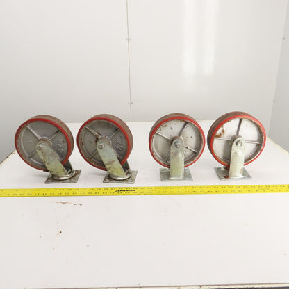 Glide Maxx 66028051 66028325 8" x 2" Polyurethane Casters 2 Swivel 2 Rigid Set/4