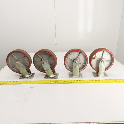 Glide Maxx 66028051 66028325 8" x 2" Polyurethane Casters 2 Swivel 2 Rigid Set/4