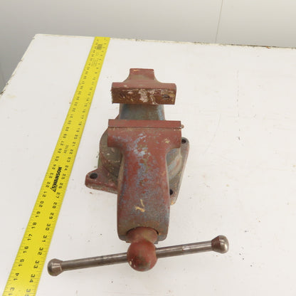 LS Starrett 924 Athol 4" Wide x 6" Open Swivel Base Bench Mount Machinists Vise