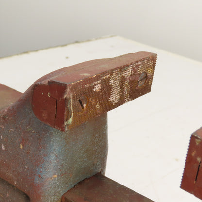 LS Starrett 924 Athol 4" Wide x 6" Open Swivel Base Bench Mount Machinists Vise