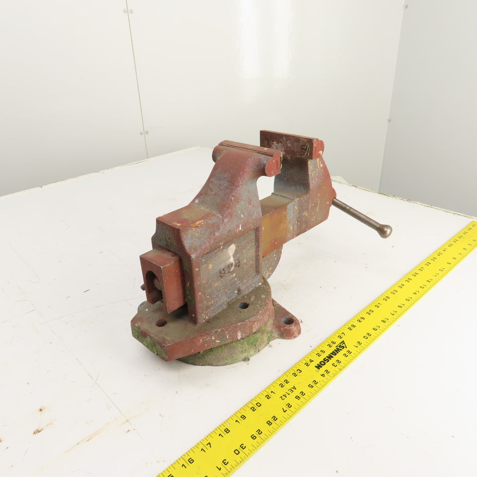 LS Starrett 924 Athol 4" Wide x 6" Open Swivel Base Bench Mount Machinists Vise