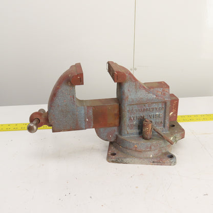 LS Starrett 924 Athol 4" Wide x 6" Open Swivel Base Bench Mount Machinists Vise