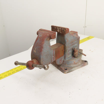 LS Starrett 924 Athol 4" Wide x 6" Open Swivel Base Bench Mount Machinists Vise
