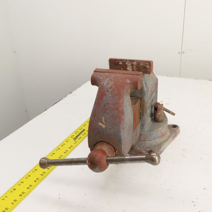LS Starrett 924 Athol 4" Wide x 6" Open Swivel Base Bench Mount Machinists Vise