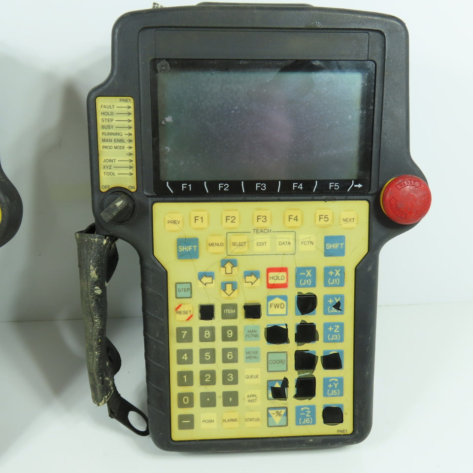 Fanuc A05B A20B-2000-0590 Robot Teach Pendant (Bad Overlay Parts/Repair Lot Of 2