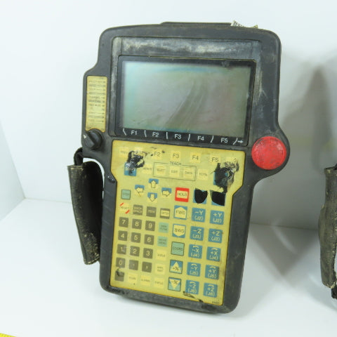 Fanuc A05B A20B-2000-0590 Robot Teach Pendant (Bad Overlay Parts/Repair Lot Of 2