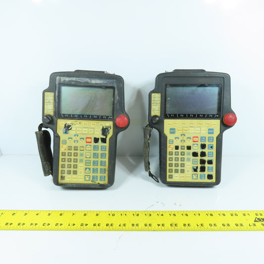 Fanuc A05B A20B-2000-0590 Robot Teach Pendant (Bad Overlay Parts/Repair Lot Of 2