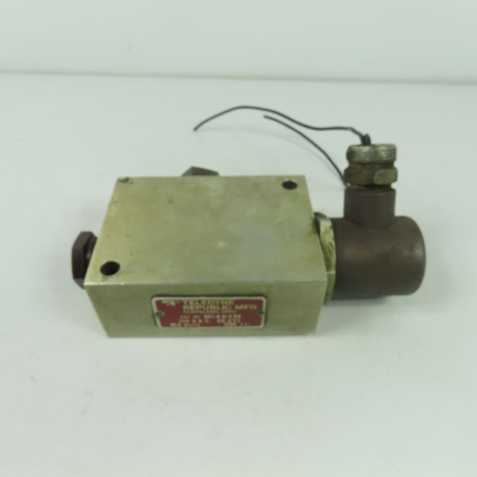 Teledyne 961-A 3/4 D2 110VAC Solenoid Valve 60Cyc 1500PSI 16.5W