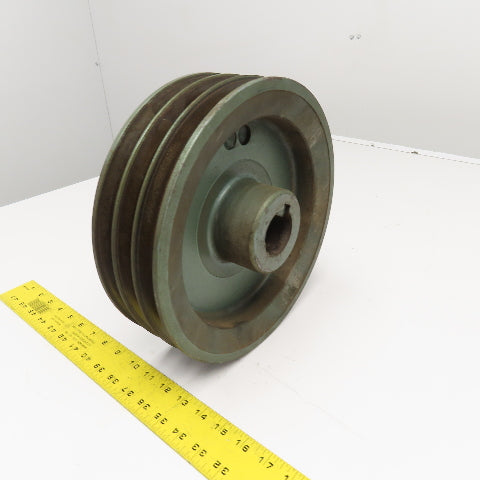 11.4" OD x 3-5/16" Wide 3 Groove Belt Pulley 1-5/8" Bore C Belt
