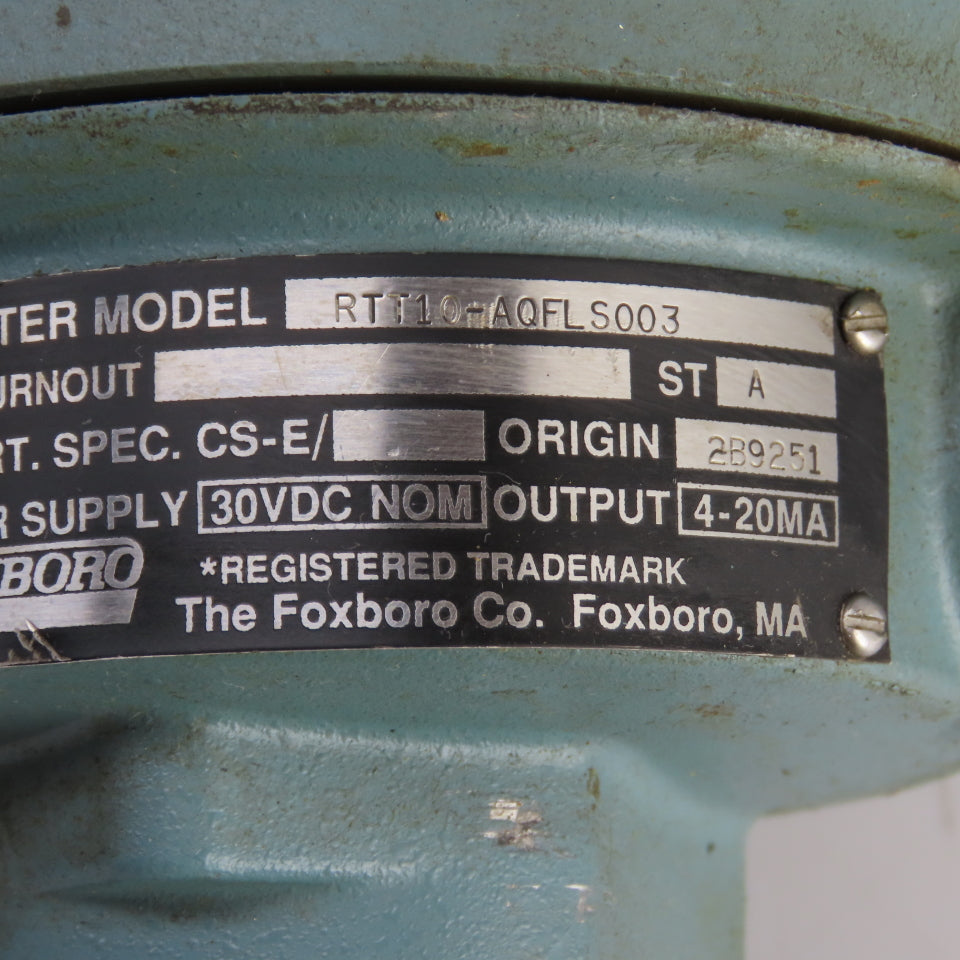 Foxboro RTT10-AQFLS003 Temperature Transmitter Thermocouple W/Gauge 30-130° 30V