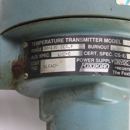 Foxboro RTT10-AQFLS003 Temperature Transmitter Thermocouple W/Gauge 30-130° 30V