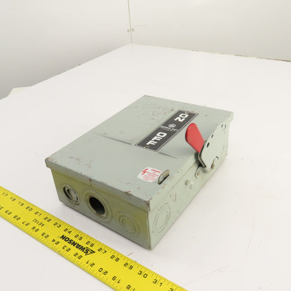 General Electric TG4322 60A 240V Fusible Safety Disconnect Switch 15HP 3-Pole