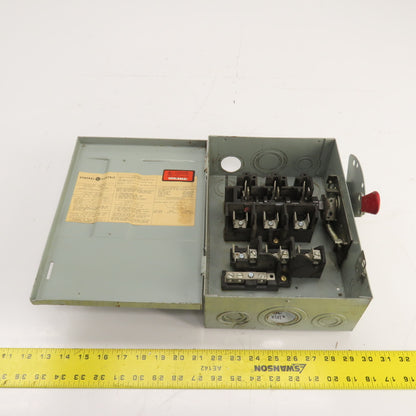 General Electric TG4322 60A 240V Fusible Safety Disconnect Switch 15HP 3-Pole