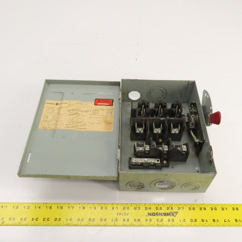 General Electric TG4322 60A 240V Fusible Safety Disconnect Switch 15HP 3-Pole