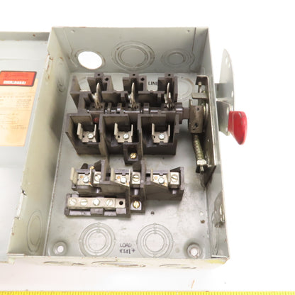 General Electric TG4322 60A 240V Fusible Safety Disconnect Switch 15HP 3-Pole