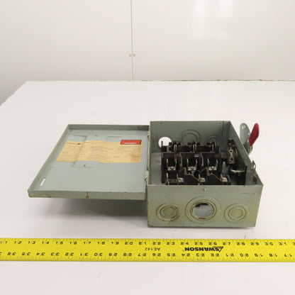 General Electric TG4322 60A 240V Fusible Safety Disconnect Switch 15HP 3-Pole