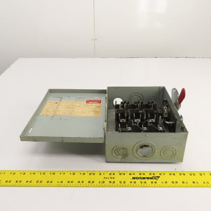 General Electric TG4322 60A 240V Fusible Safety Disconnect Switch 15HP 3-Pole