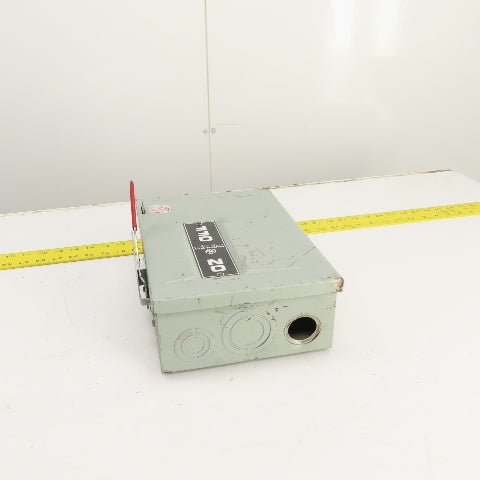 General Electric TG4322 60A 240V Fusible Safety Disconnect Switch 15HP 3-Pole