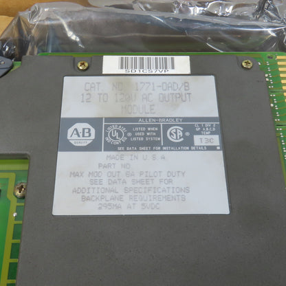 Allen Bradley 1771-OAD Ser B 12 To 120VAC Output Module (Very Clean W/ Box)