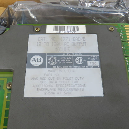 Allen Bradley 1771-OAD Ser B 12 To 120VAC Output Module (Very Clean W/ Box)