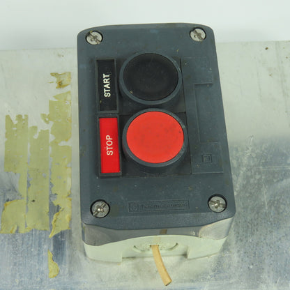 Telemecanique 2-Staion Start/Stop Pushbutton Control Board Panel 16-1/8"x 5-3/4"