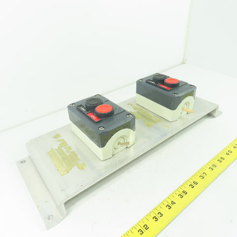 Telemecanique 2-Staion Start/Stop Pushbutton Control Board Panel 16-1/8"x 5-3/4"