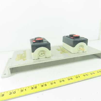 Telemecanique 2-Staion Start/Stop Pushbutton Control Board Panel 16-1/8"x 5-3/4"